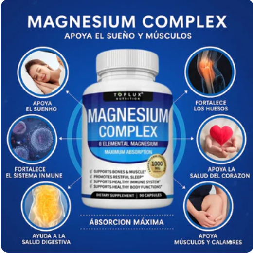 Magnesium Complex 8 en 1 - Dile adiós al estrés, la ansiedad y el cansancio todo en una sola cápsula