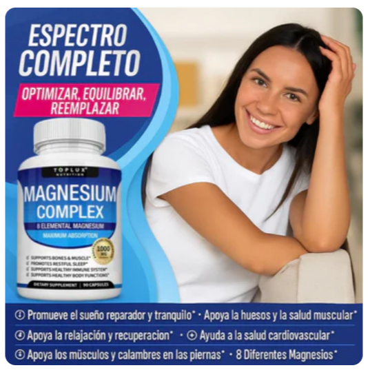 Magnesium Complex 8 en 1 - Dile adiós al estrés, la ansiedad y el cansancio todo en una sola cápsula